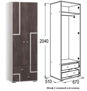 Шкаф 670 мм 2-х дверный для одежды Омега 16 (штанга) в Камышлове - kamyshlov.mebel-e96.ru